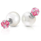 Regal Crown Pink Topaz & Pearl Earrings