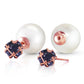 Dual Delight Pearl And Sapphire Stud Earrings