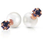 Dual Delight Pearl And Sapphire Stud Earrings