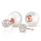 Regal Crown Aquamarine & Pearl Earrings