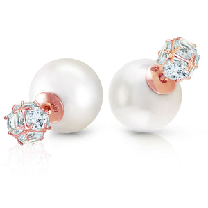 Regal Crown Aquamarine & Pearl Earrings