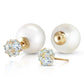 Regal Crown Aquamarine & Pearl Earrings