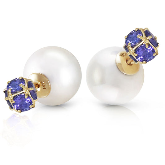 Regal Crown Tanzanite & Pearl Earrings