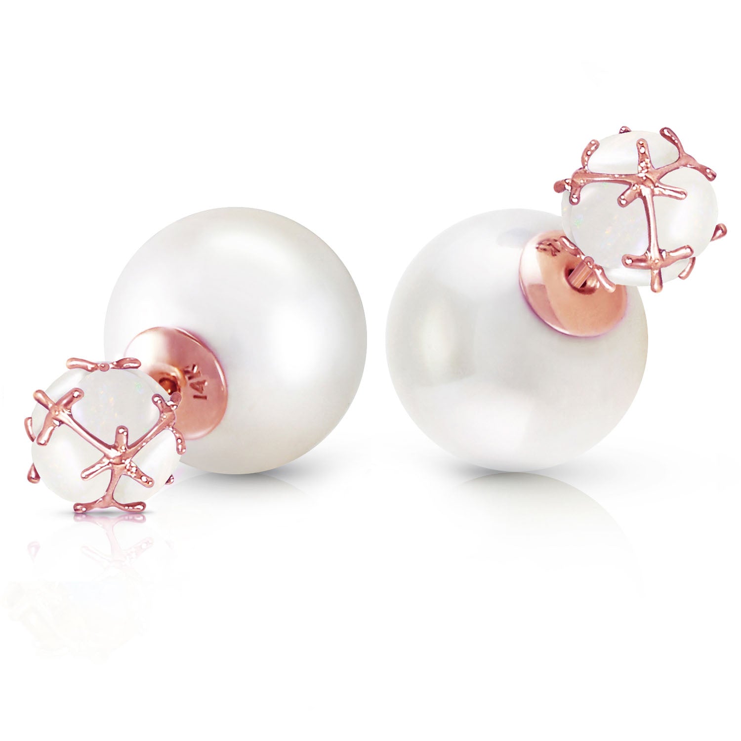 Regal Crown Opal & Pearl Earrings