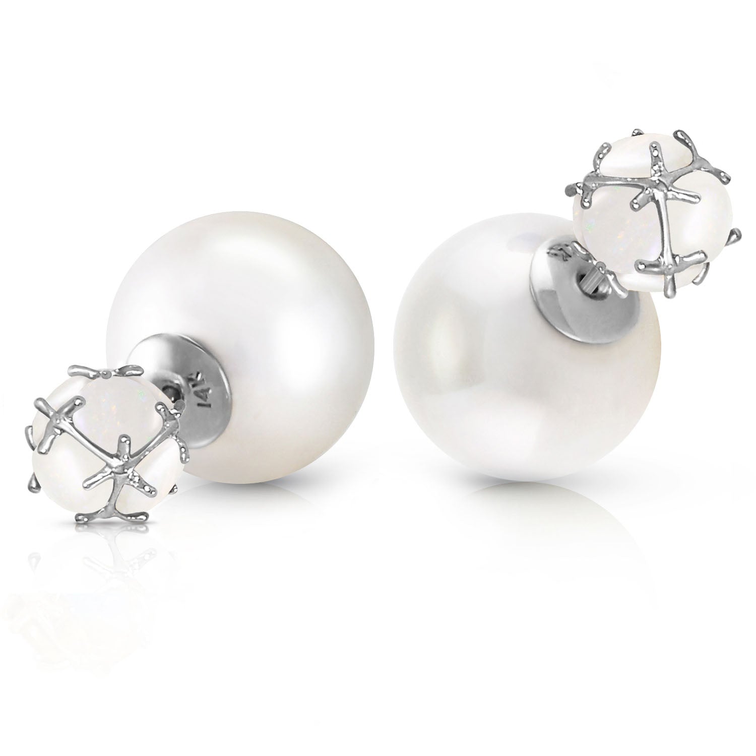 Regal Crown Opal & Pearl Earrings