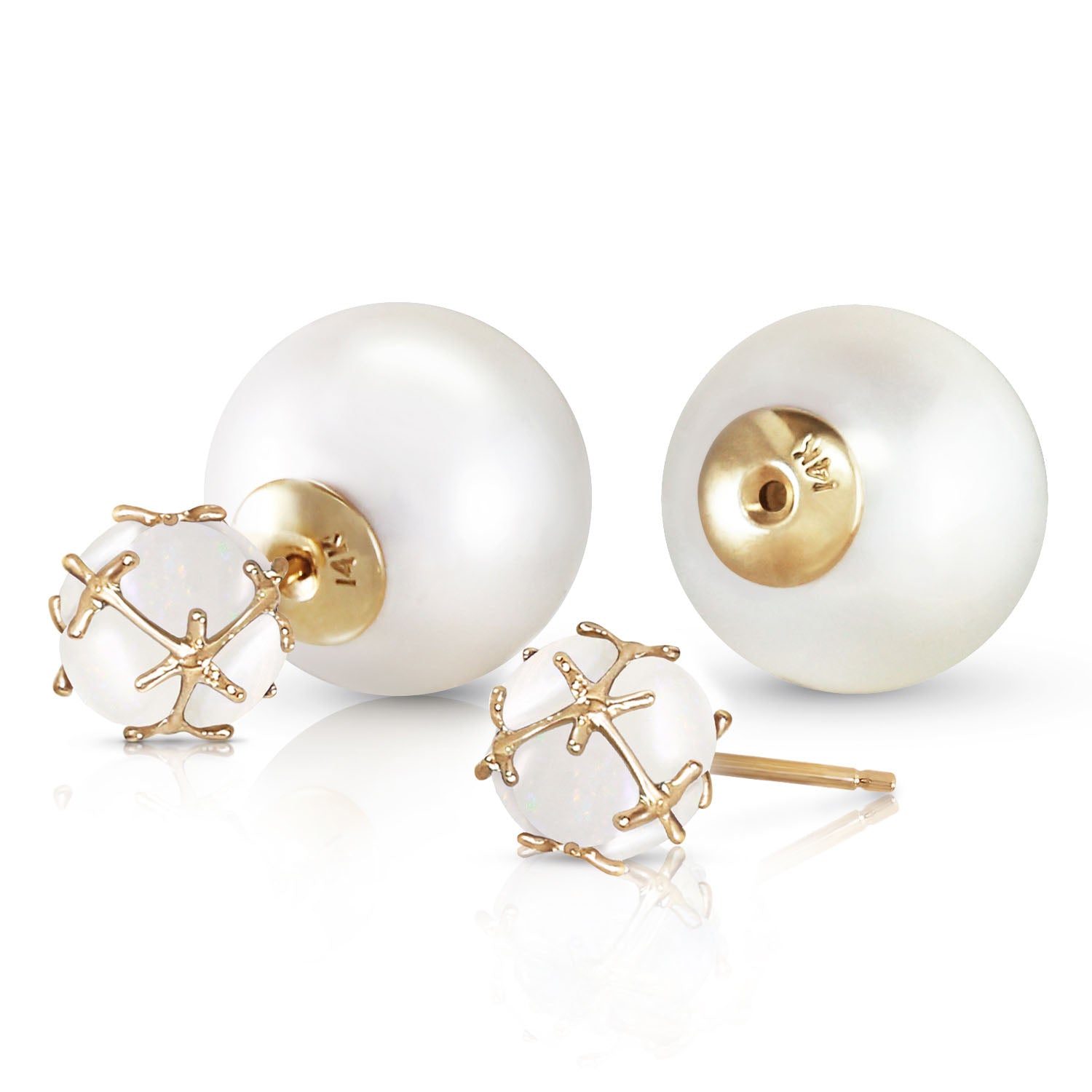 Regal Crown Opal & Pearl Earrings