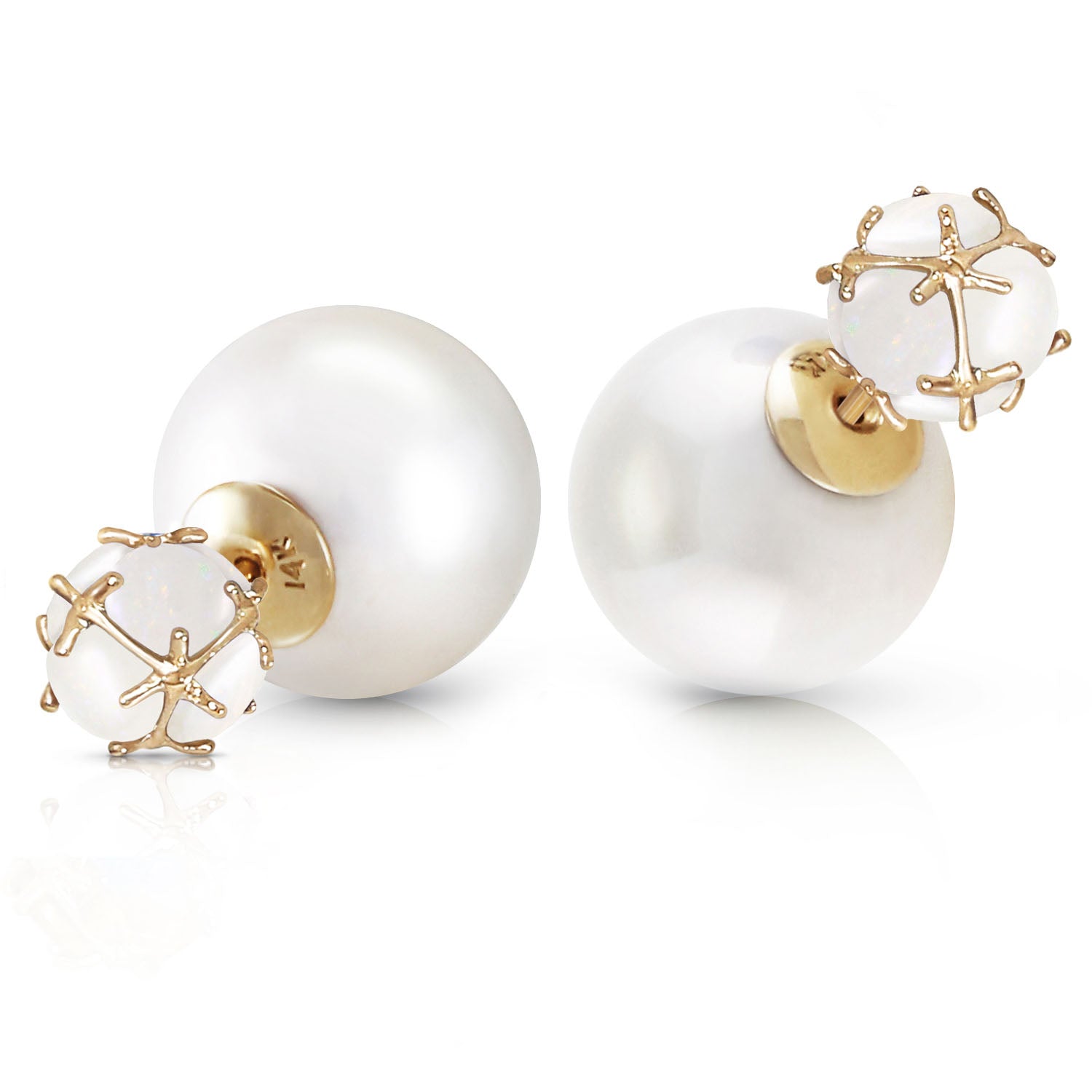 Regal Crown Opal & Pearl Earrings