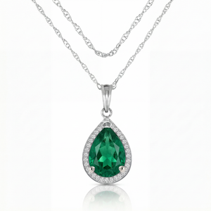 Hidden Light Emerald & Diamond Necklace