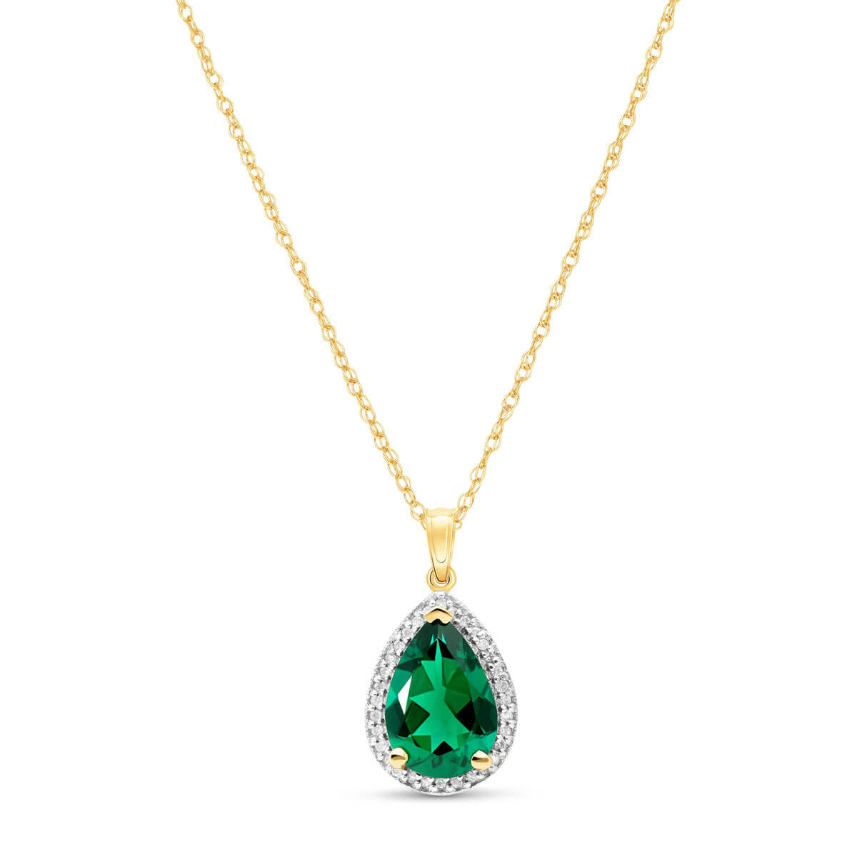 Hidden Light Emerald & Diamond Necklace