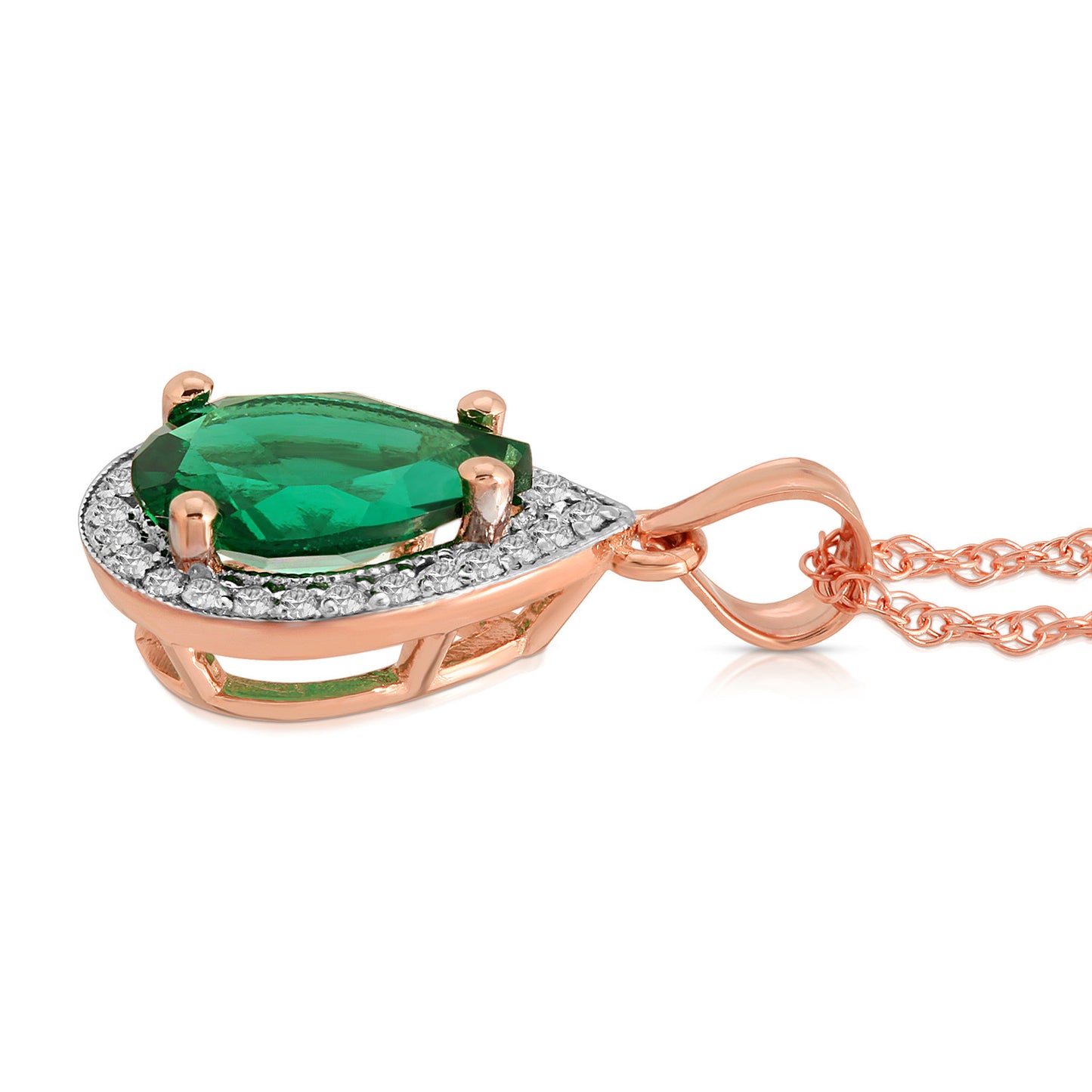 Hidden Light Emerald & Diamond Necklace