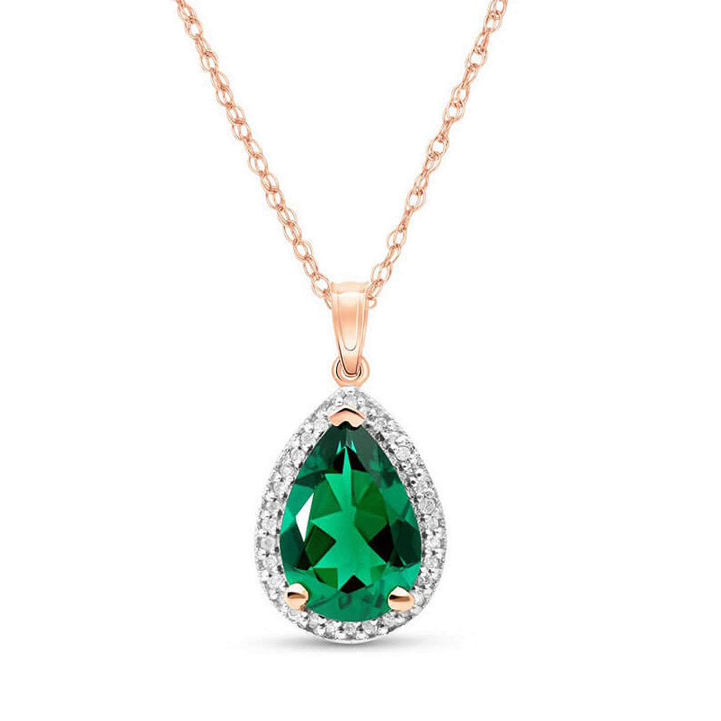 Hidden Light Emerald & Diamond Necklace