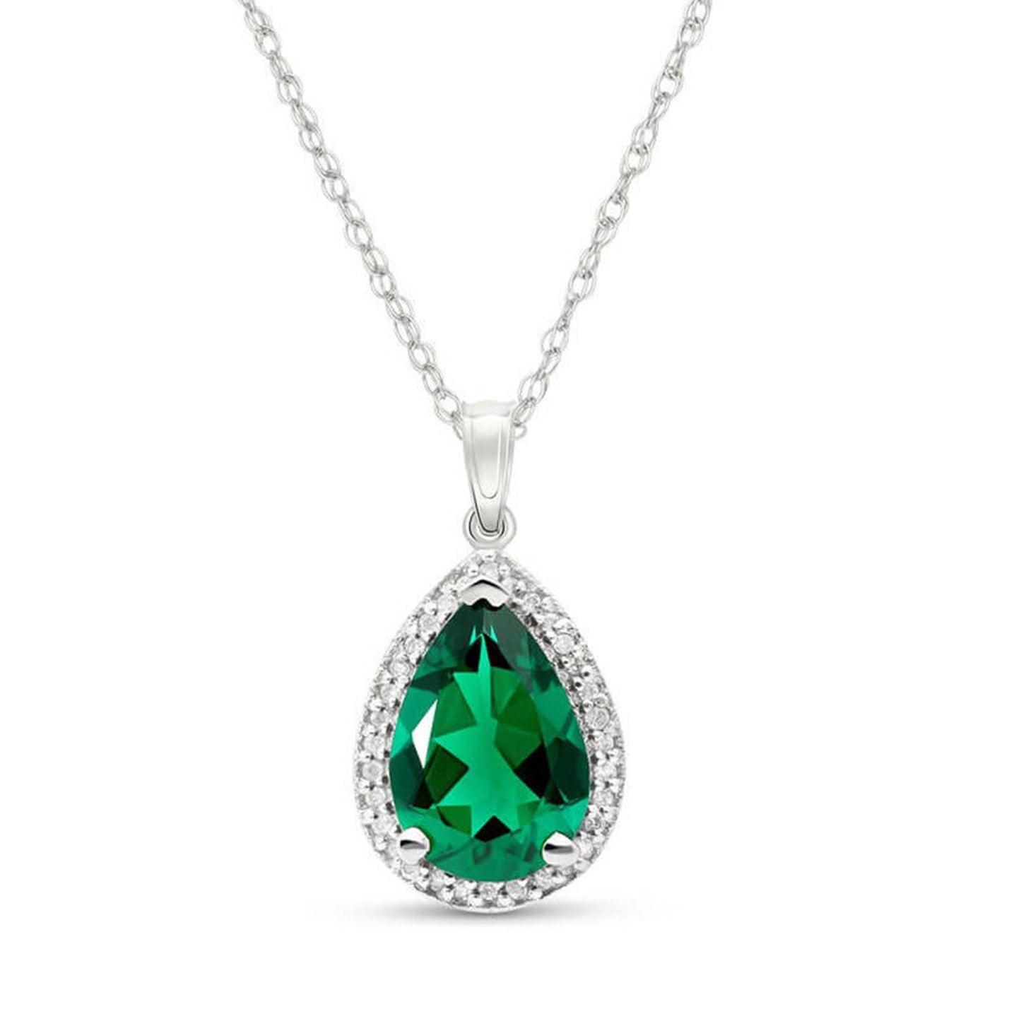 Hidden Light Emerald & Diamond Necklace