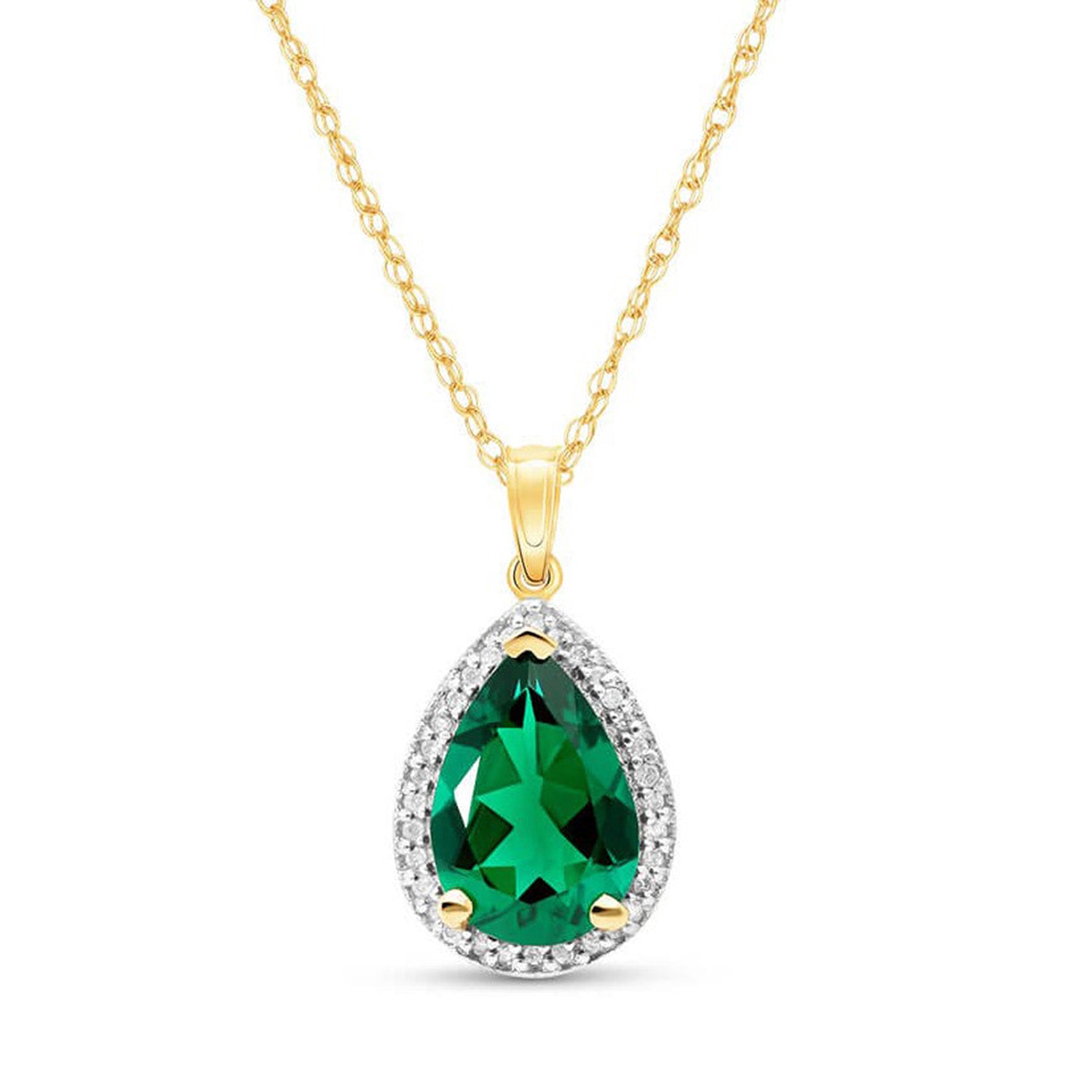 Hidden Light Emerald & Diamond Necklace