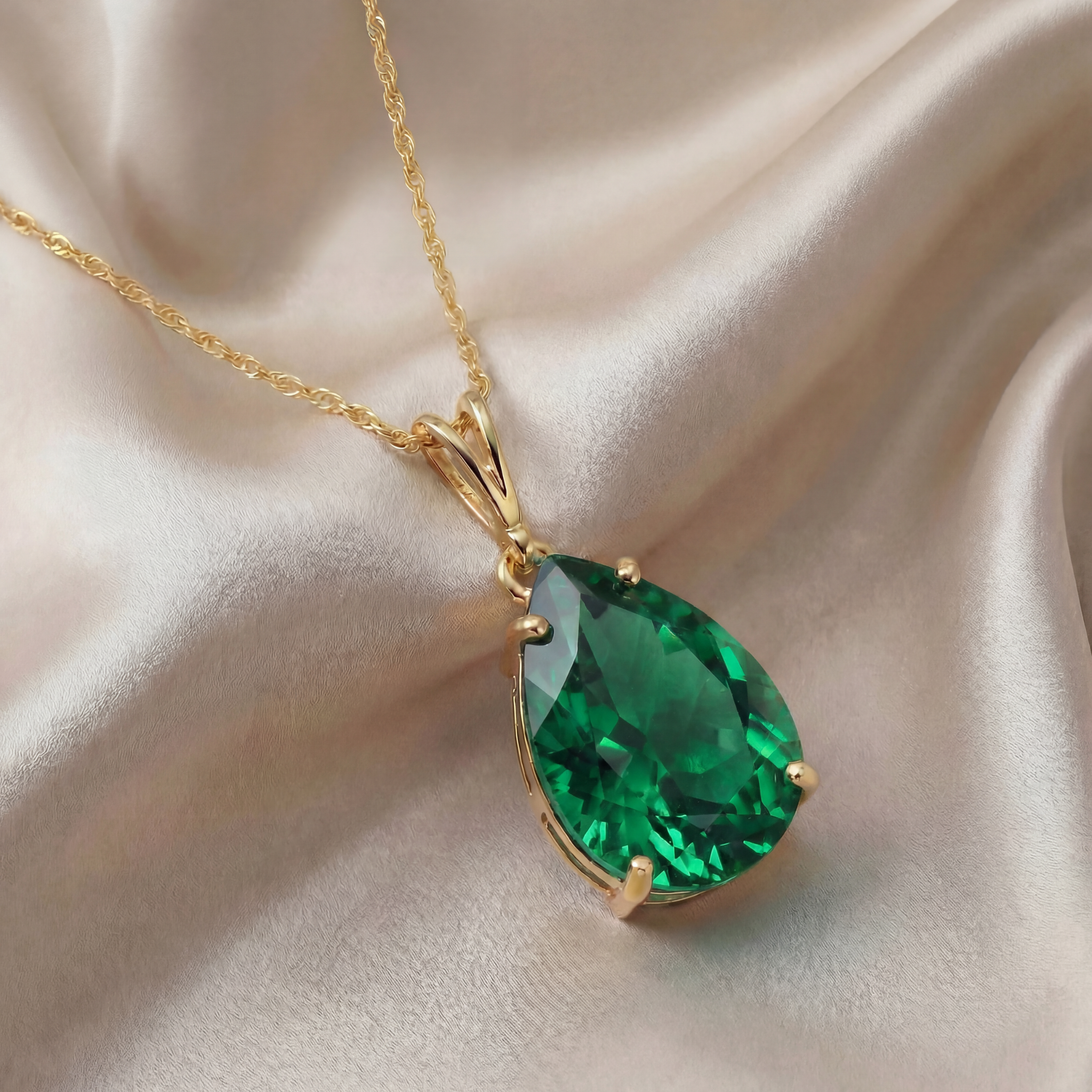 Hidden Light Emerald Necklace