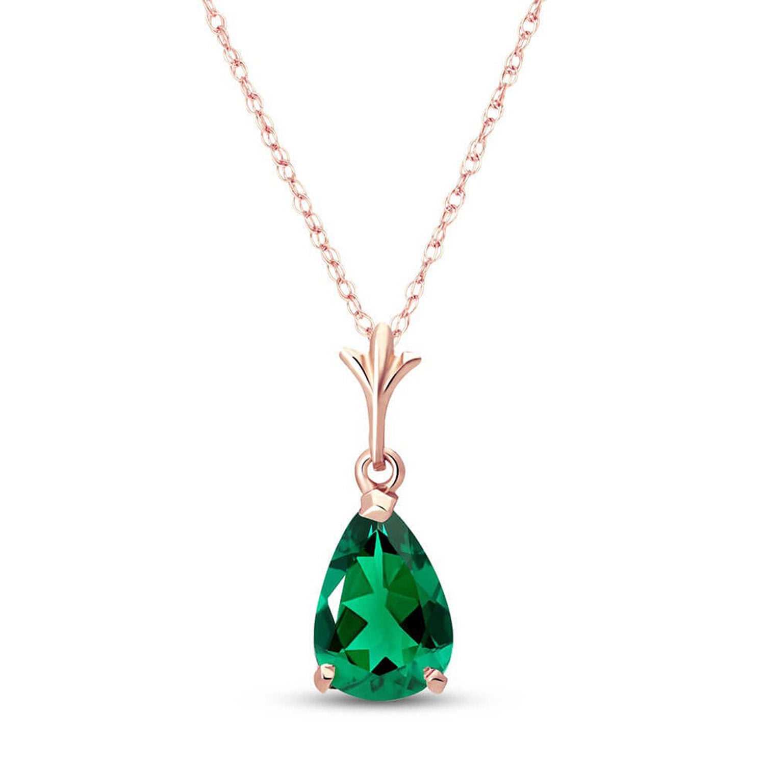 Gentle Droplet Emerald Necklace