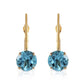 1.2 Carat 14K Solid Yellow Gold Iris Blue Topaz Earrings